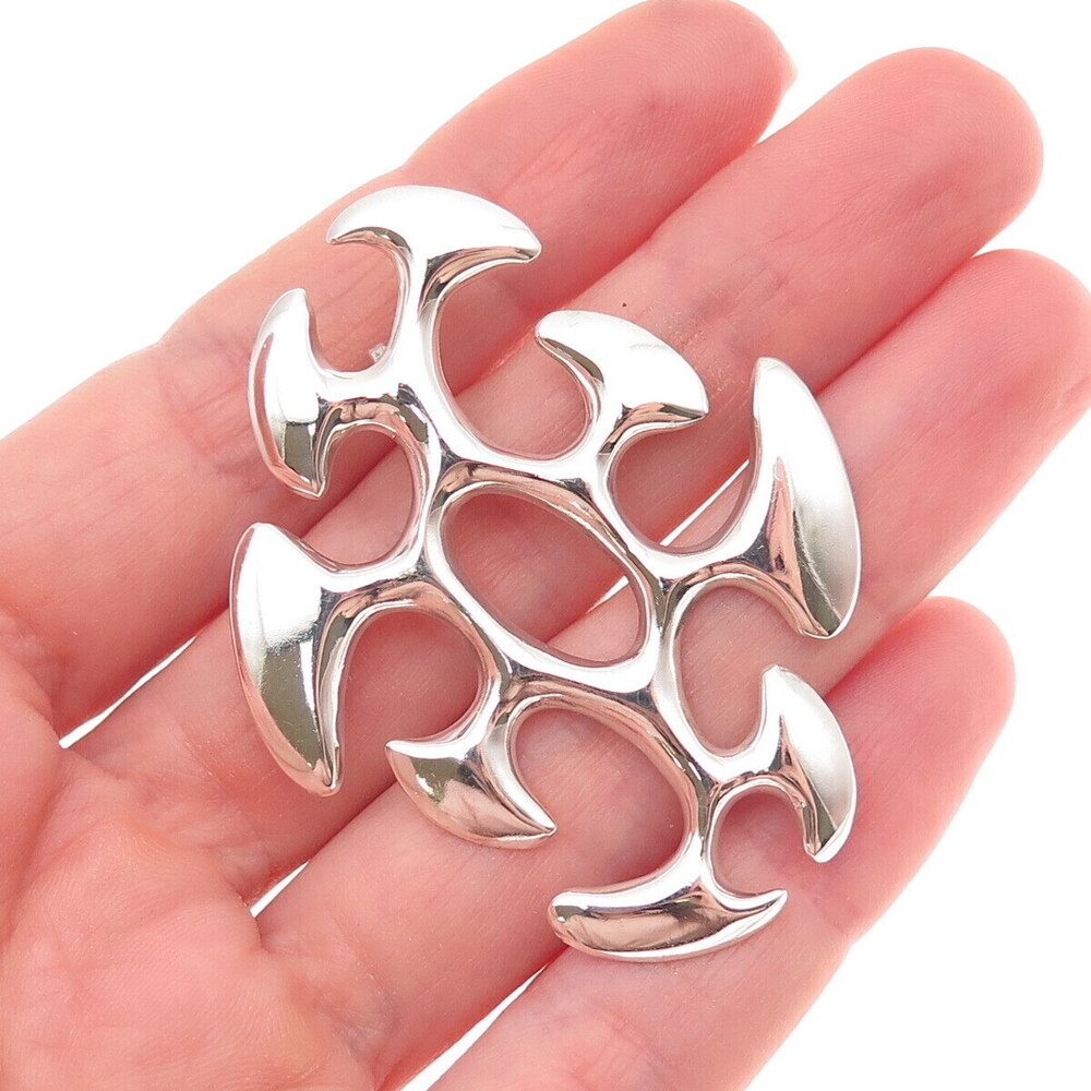 925 Sterling Silver Vintage Mexico Modernist Slide Pendant